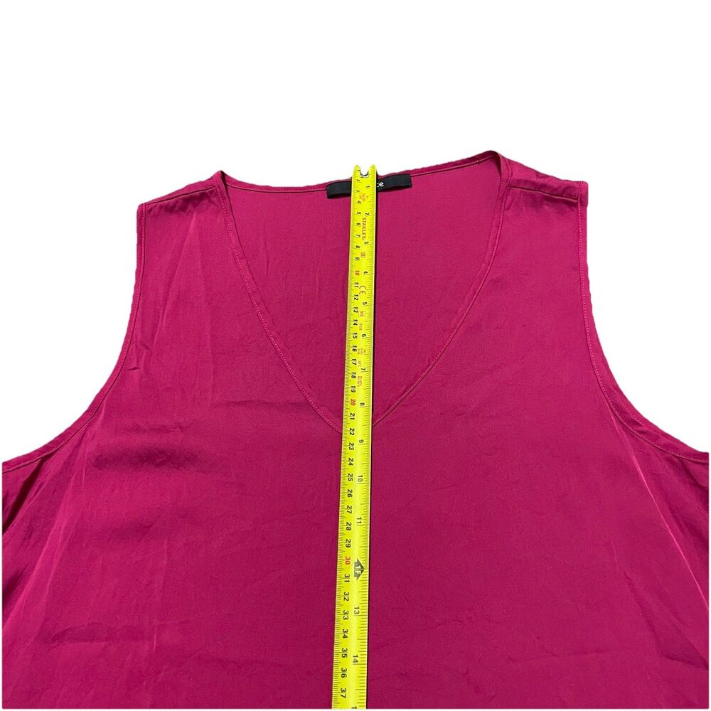 Quince Women’s Blouse Size Medium Washable Stretch Silk Blouse Fuchsia Pink - Picture 4 of 7